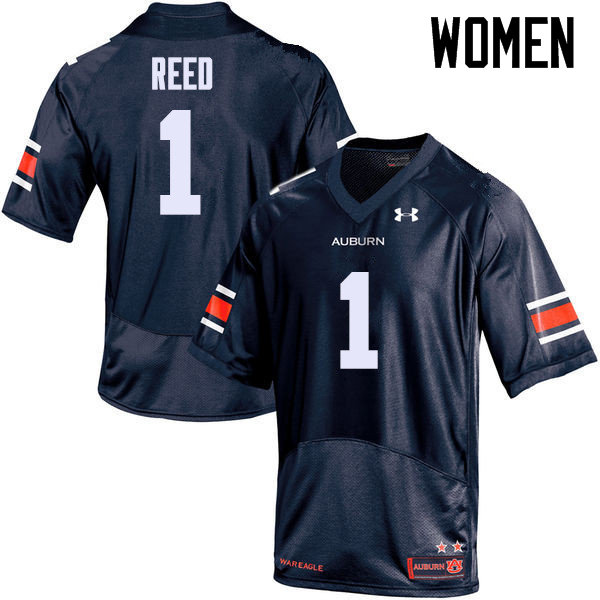 Women Auburn Tigers #1 Trovon Reed College Football Jerseys Sale-Navy - Click Image to Close